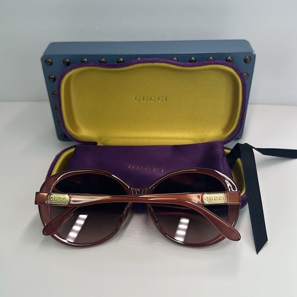 New Authentic Gucci GG0793SK 003 IN PINK-BROWN SUNGLASSES - Picture 10 of 15